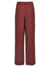 Moschino Pantalone In Seta Stampata Donna In Burgundy