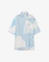 Moschino Silk Twill Shirt Archive Clouds In Blue