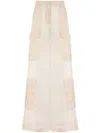 Moschino Silk Wide-leg Trousers In Neutrals