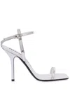 Moschino Tina 100 Mirror Effect Sandals In Silver