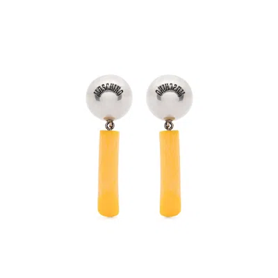 Moschino Silver Earrings Women In Yellow