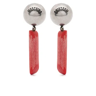 Moschino Silver Earrings Women In Red