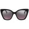 Moschino Silver Violet Mirror Cat Eye Ladies Sunglasses Mos005/s 0bsc E8 53 In Black