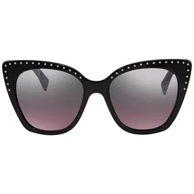 Moschino Silver Violet Mirror Cat Eye Ladies Sunglasses Mos005/s 0bsc E8 53 In Black