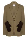Moschino Single-breasted Blazer In Brown