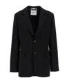 Moschino Single-breasted Blazer With Martingale Detail In Black