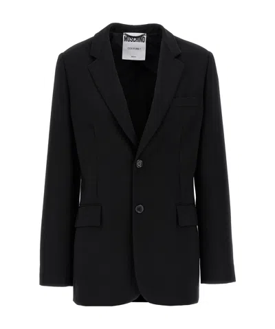 MOSCHINO MOSCHINO SINGLE-BREASTED MARTINGALE BLAZER