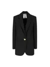 Moschino Single-breasted Blazer With Gold Button Closure In Black