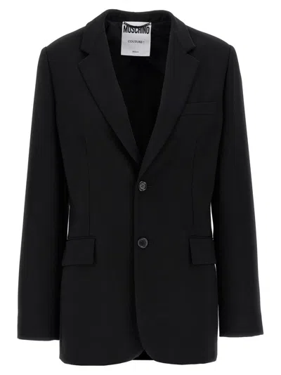 MOSCHINO SINGLE-BREASTED BLAZER WITH MARTINGALE DETAIL