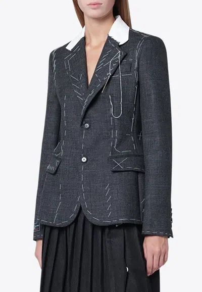 MOSCHINO SINGLE-BREASTED BUTTONED BLAZER