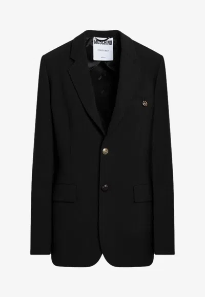 Moschino Single-breasted Buttoned Jacket In Black