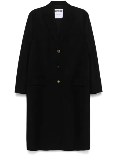 Moschino Single-breasted Coat In Black