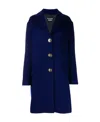 Moschino Single-breasted Coat In Blue