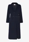 Moschino Single-breasted Coat In Navy