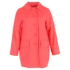 Moschino Single-breasted Coat Wit Pockets In Coral Wool In Orange