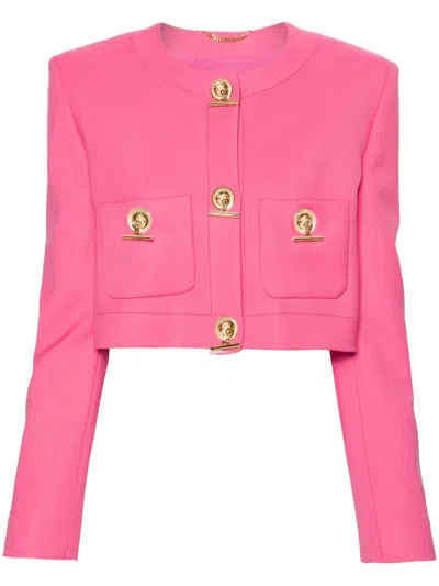 MOSCHINO SINGLE-BREASTED CROPPED BLAZER