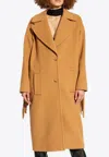 Moschino Fringe-detail Single-breasted Coat In Brown