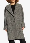 Moschino Single-breasted Herringbone Coat In Gray