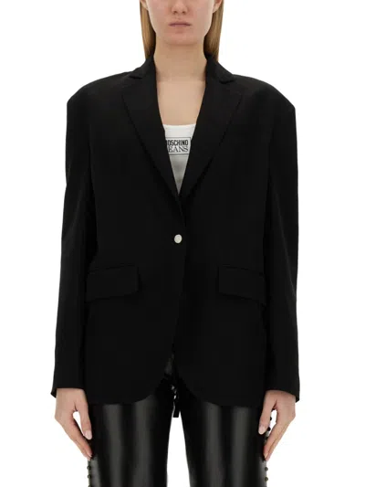 Moschino Button Single-breasted Jacket In Black