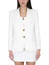 Moschino Heart Button Jacket With Notched Lapels In White