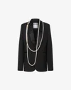 Moschino Single-breasted Jacket With Maxi Necklaces In Blue