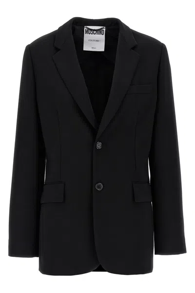 MOSCHINO MOSCHINO SINGLE-BREASTED MARTINGALE BLAZER