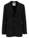 Moschino Single-breasted Blazer With Martingale Detail In Black