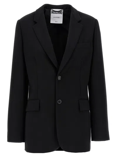 MOSCHINO SINGLE-BREASTED MARTINGALE BLAZER