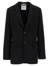 Moschino Single-breasted Blazer With Martingale Detail In Black