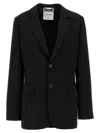 Moschino Belted Blazer With Vent And Pockets In Black