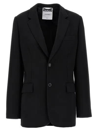 Moschino Black Single-breasted Martingale Blazer