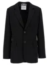 Moschino Single-breasted Blazer With Martingale Detail In Black