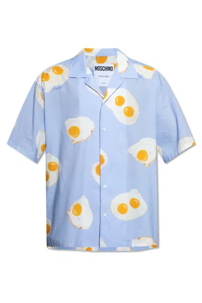 Moschino Single-breasted Shirt In Blue