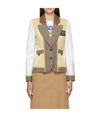 Moschino Single-breasted Suit Jacket In Nude