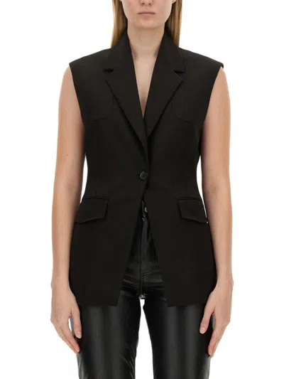 Moschino Single-breasted Vest In Black