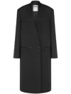 Moschino Single Breasted Virgin Wool Coat In Grey