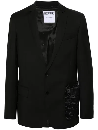 Moschino Single-breasted Wool Blazer In Black