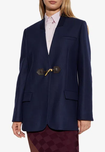 Moschino Single-breasted Wool Blazer In Blue