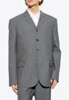 Moschino Long-sleeved Suit Coat In Gray