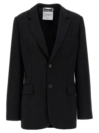 Moschino Single-breasted Blazer In Black