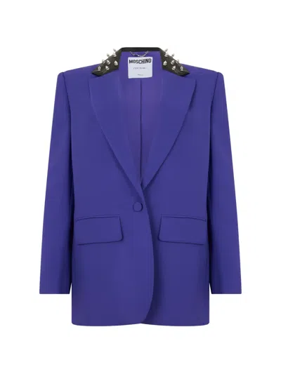Moschino Single-breasted Blazer In Blue