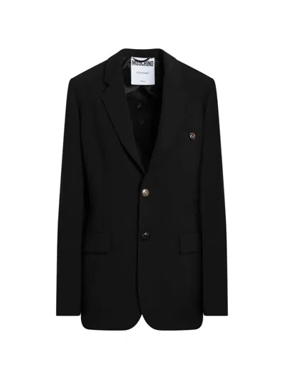Moschino Single-breasted Notched-lapel Blazer In Black