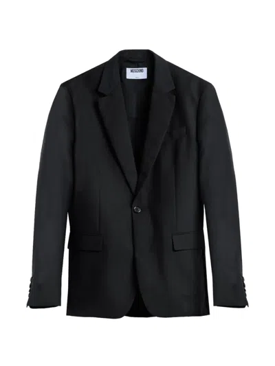 Moschino Single-breasted Wool Blazer In Black