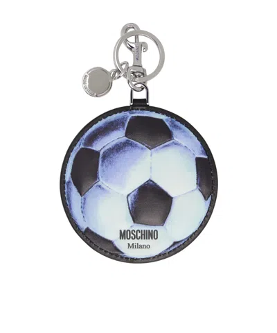Moschino Sintetica Pallone Keychain In Blue