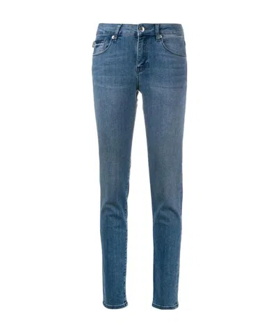 Moschino Skinny Jeans With Low Waist In Blue