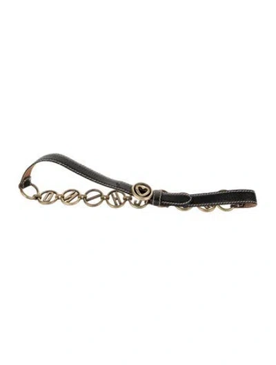 Pre-owned Moschino Skinny Leather Belt In Black