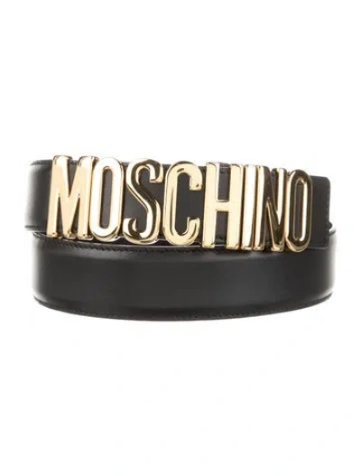 Pre-owned Moschino Skinny Leather Belt In Black
