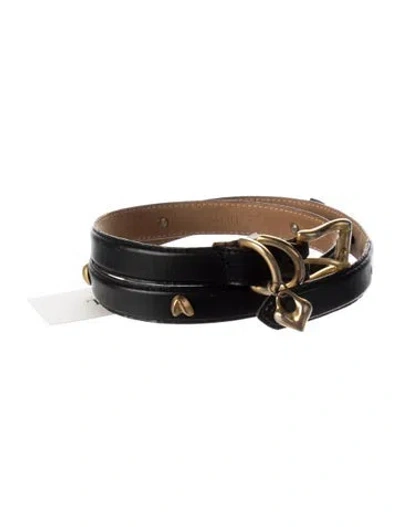 Pre-owned Moschino Skinny Leather Belt In Black