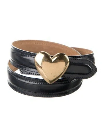 Pre-owned Moschino Skinny Leather Belt Kit In Black