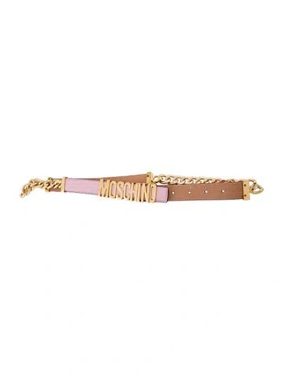 Pre-owned Moschino Skinny Leather Belt In Multi